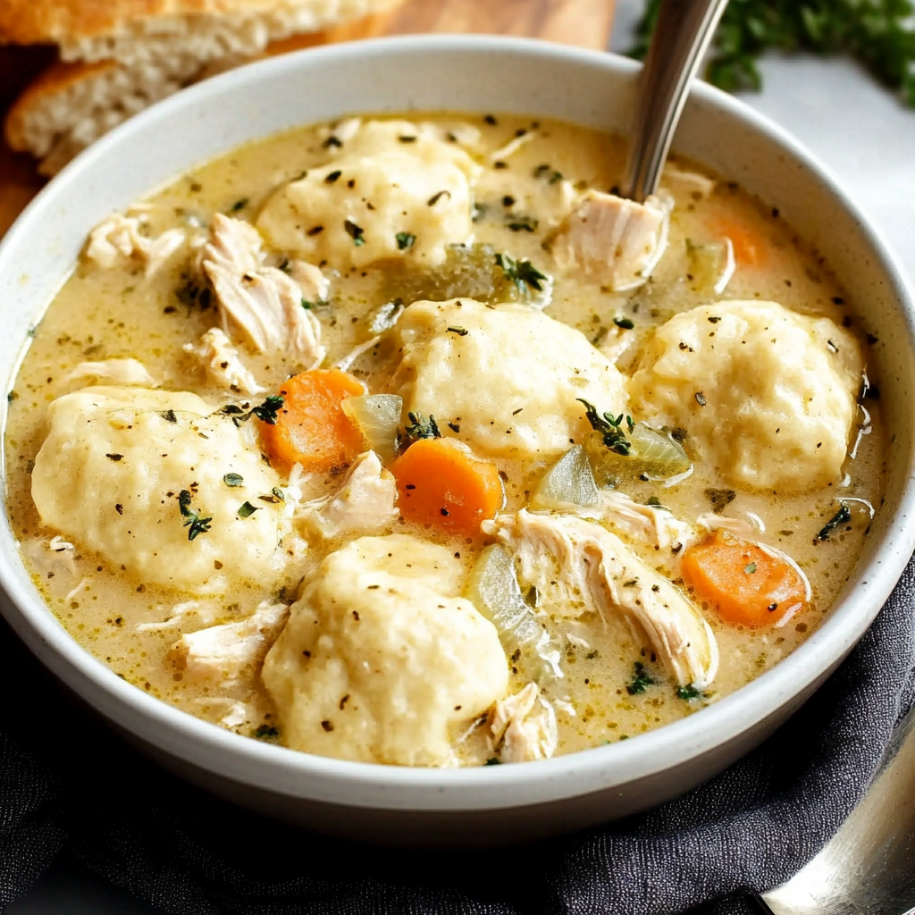 One Pot Chicken Dumpling Soup (with refrigerated biscuit dough!)
