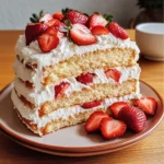 Angel Food Cake with Strawberries & Cream