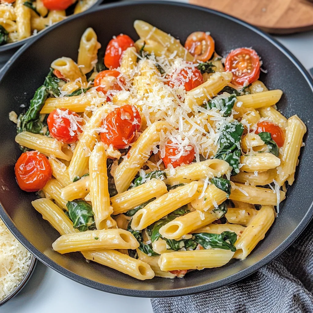 Creamy Tomato Spinach Pasta
