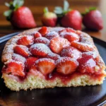 Easy Strawberry Cake with Strawberry Sauce