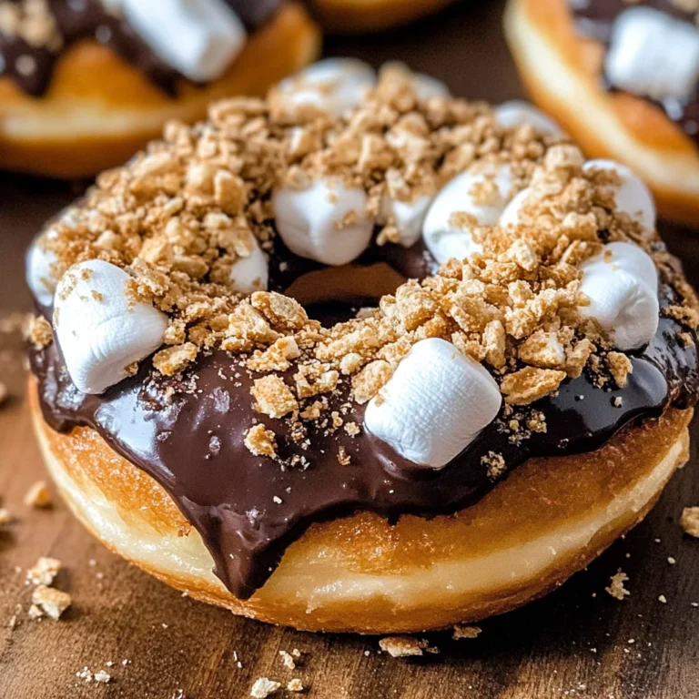 Marshmallow Cream Filled S'mores Donuts