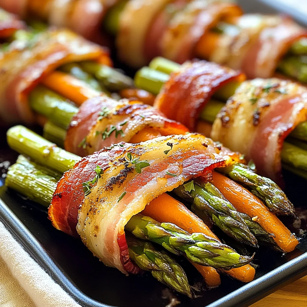 Turkey Bacon Wrapped Vegetables with Sweet Maple Glaze Magic