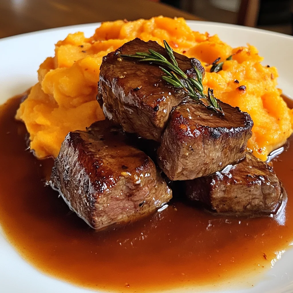 Apple Cider beef with Mashed Sweet Potatoes