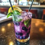 Blueberry Basil Lemon Lavender Mocktail