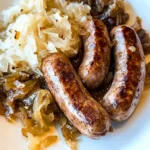 Brown Sugar Caramelized Brats and Sauerkraut