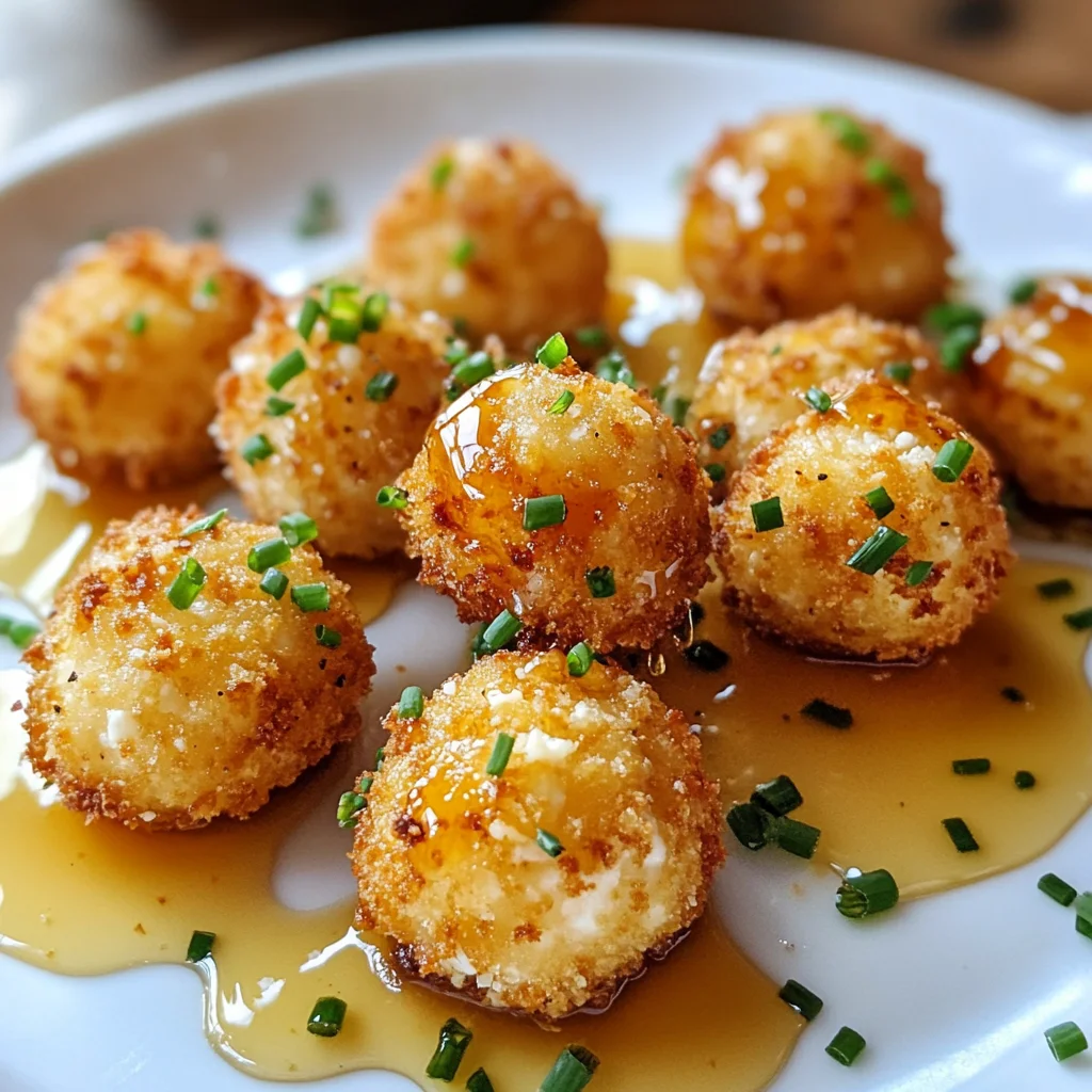 Crispy Goat Cheese Poppers with Honey