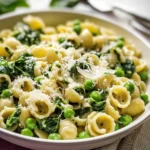 One Pot Spinach Pea Pasta