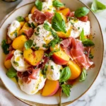 Peach Burrata Salad with Cchicken hampagne Vinaigrette