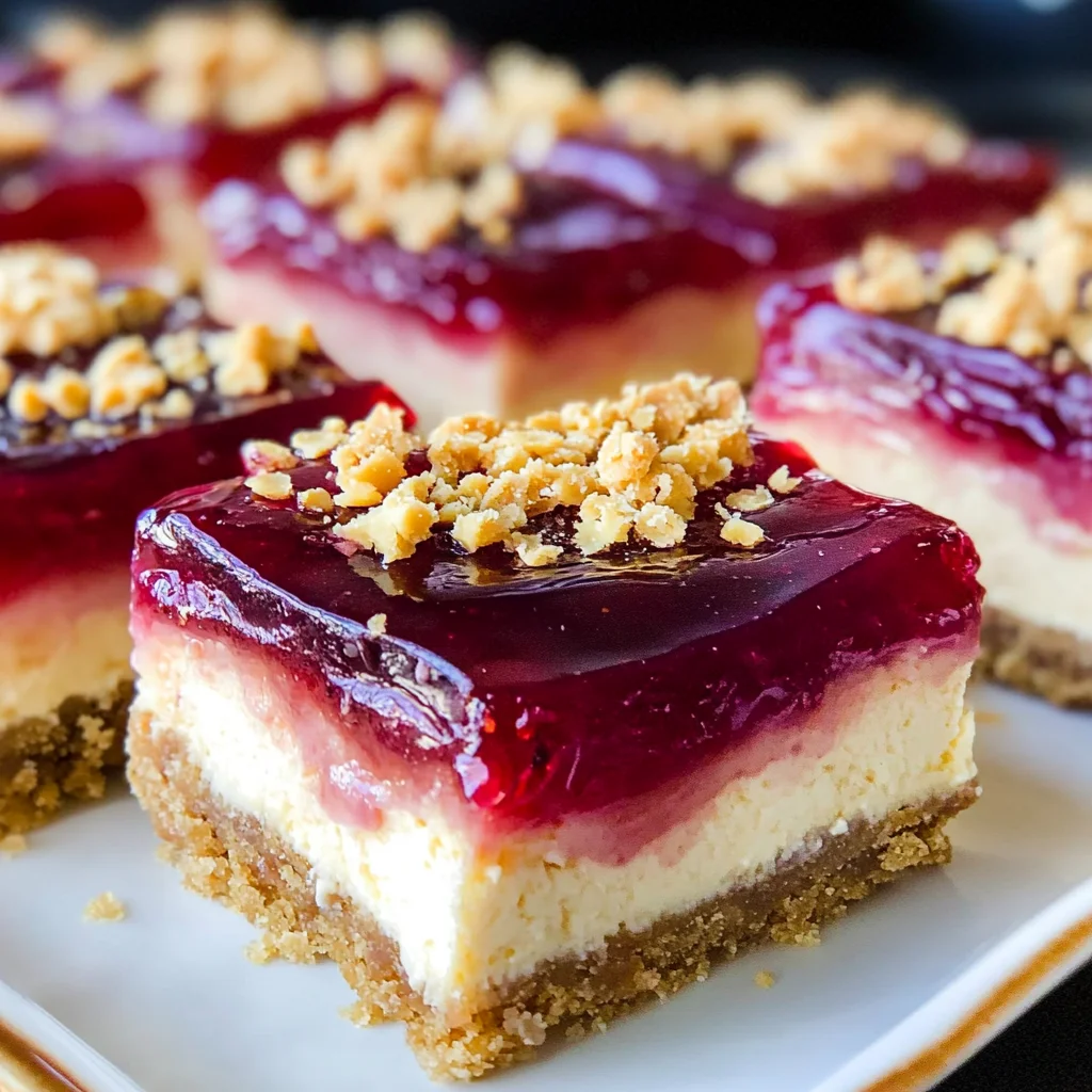 Peanut Butter and Jelly Cheesecake Bars