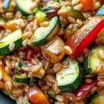 Red Pepper Zucchini Farro Salad