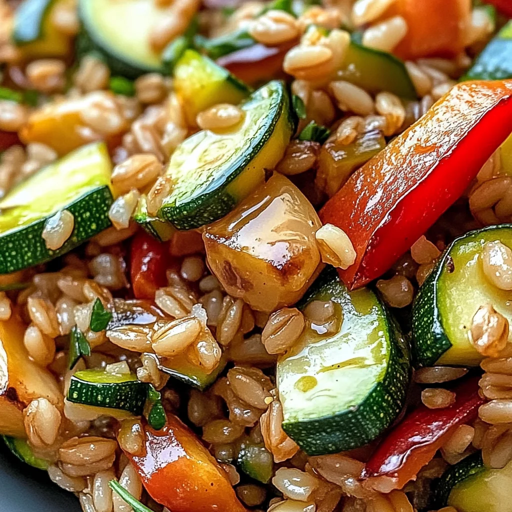 Red Pepper Zucchini Farro Salad