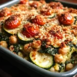 Spinach Zucchini Chickpea Bake
