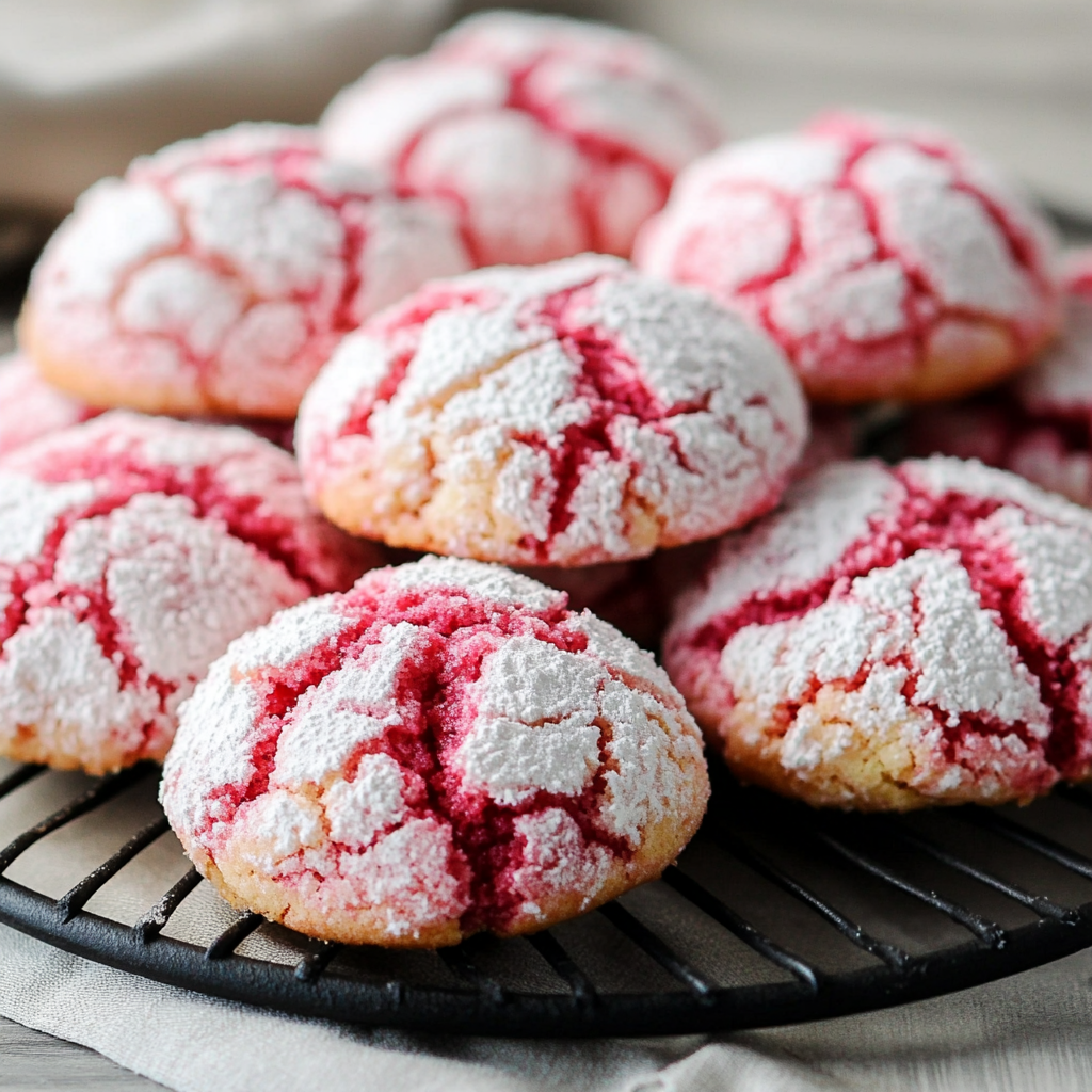 Raspberry Crinkle Cookies – Soft, Chewy & Beautiful!