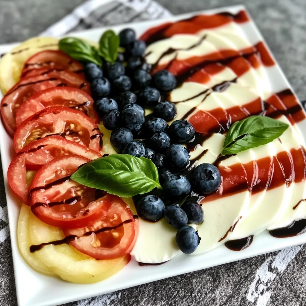 American Flag Caprese Salad