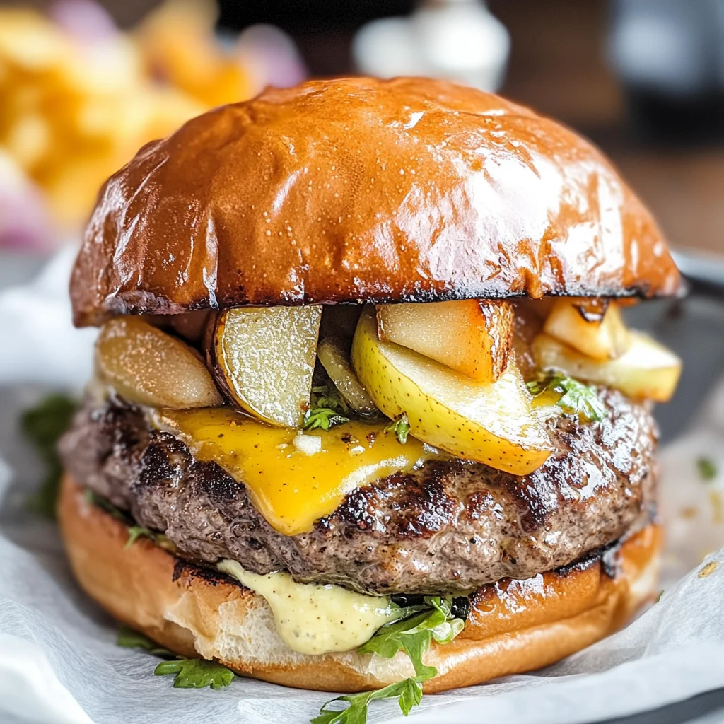 Apple Mustard beef Burgers