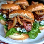 BBQ Turkey Bacon Sliders with Blue Cheese and Crispy Onions