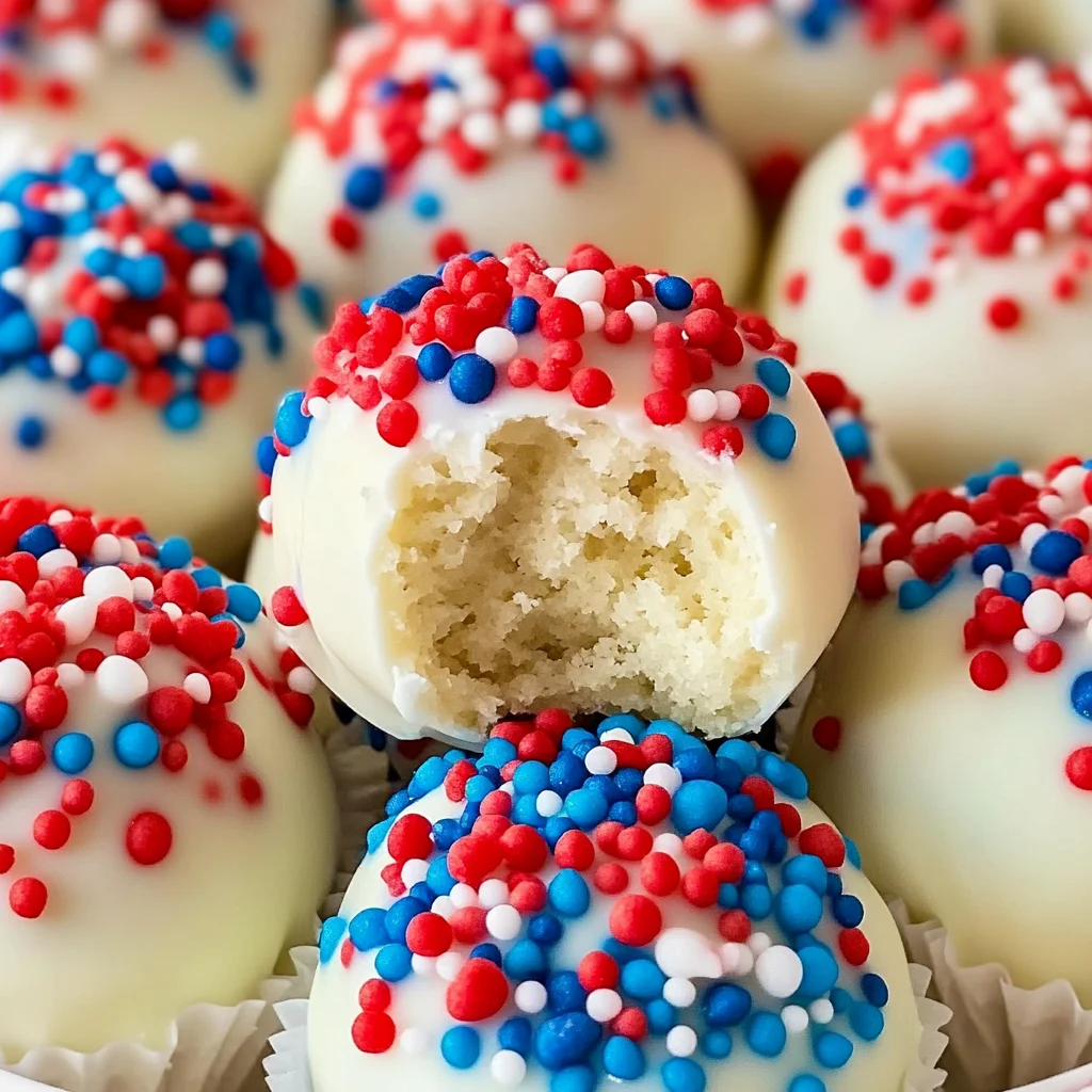 Red, White, and Blue Cake Balls