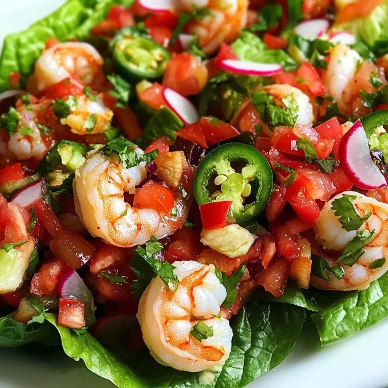 Shrimp Taco Lettuce Wraps with Lime Dressing and Crunchy Vegetables